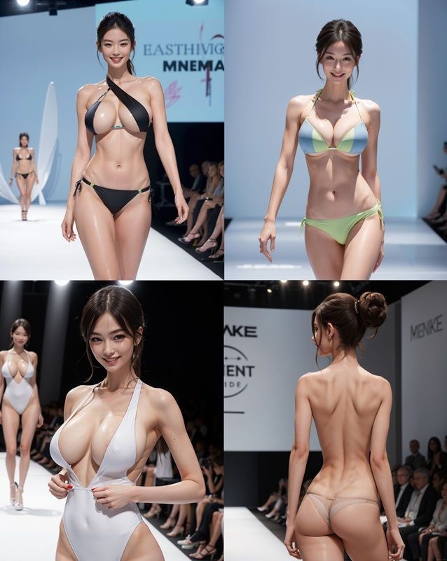 巨乳モデルだらけの水着ヌードファッションショー（CG集422枚） サンプル1ページ目