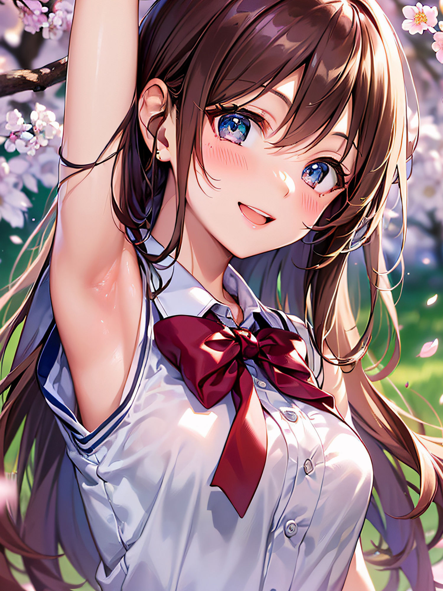 見せたがりの制服JKの腋見せ画像集 サンプル1ページ目