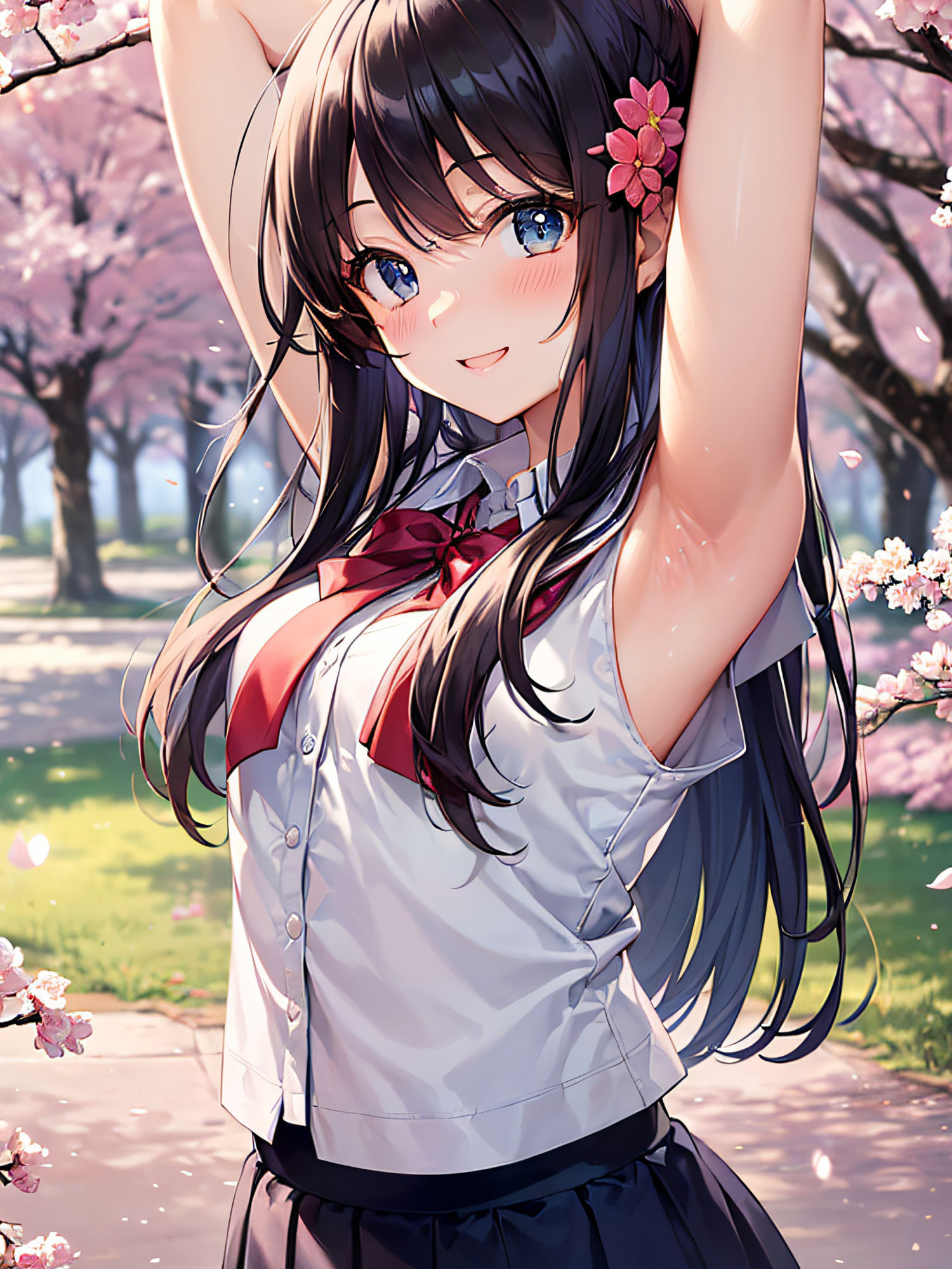 見せたがりの制服JKの腋見せ画像集 サンプル3ページ目