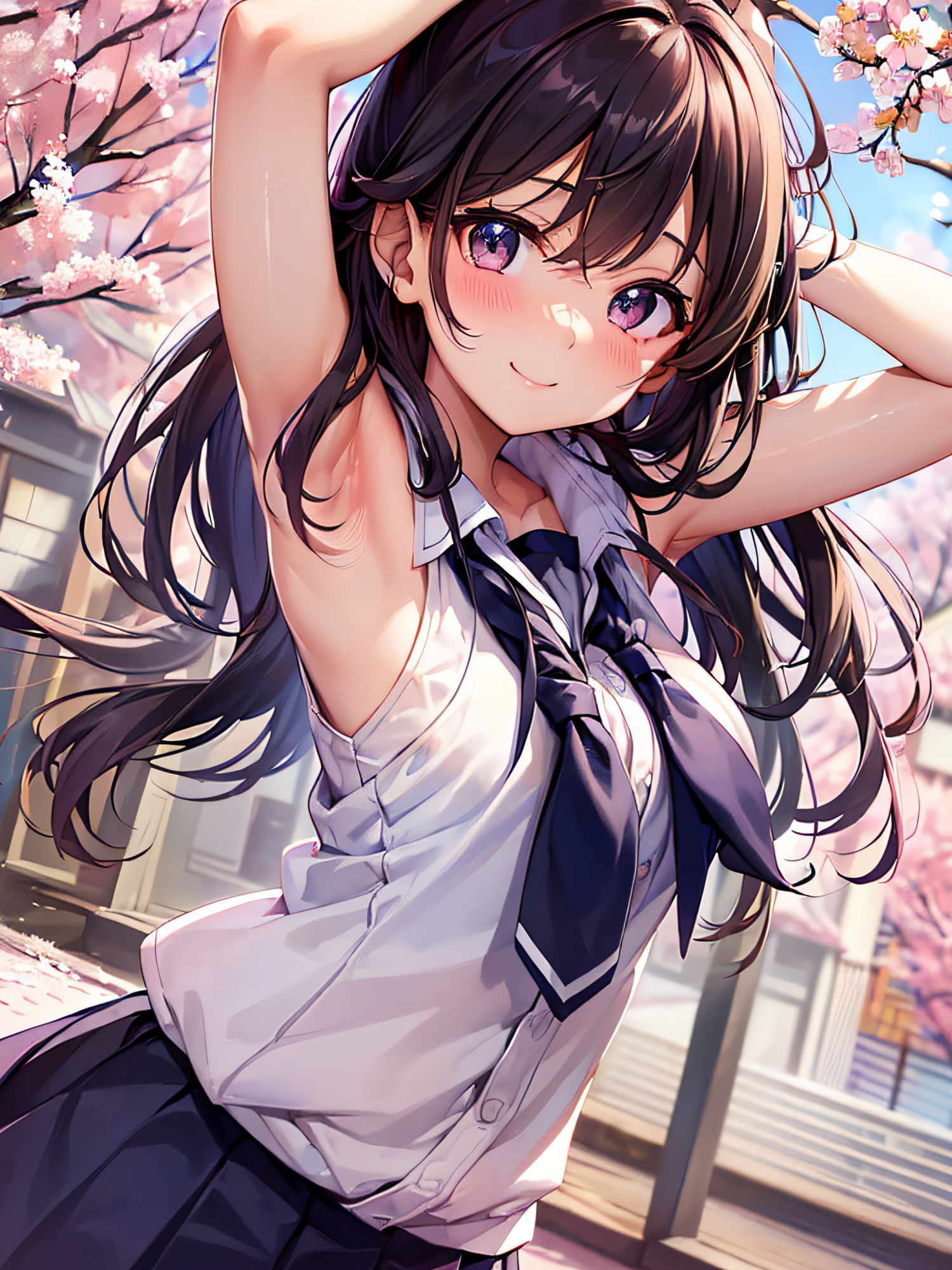 見せたがりの制服JKの腋見せ画像集 サンプル4ページ目