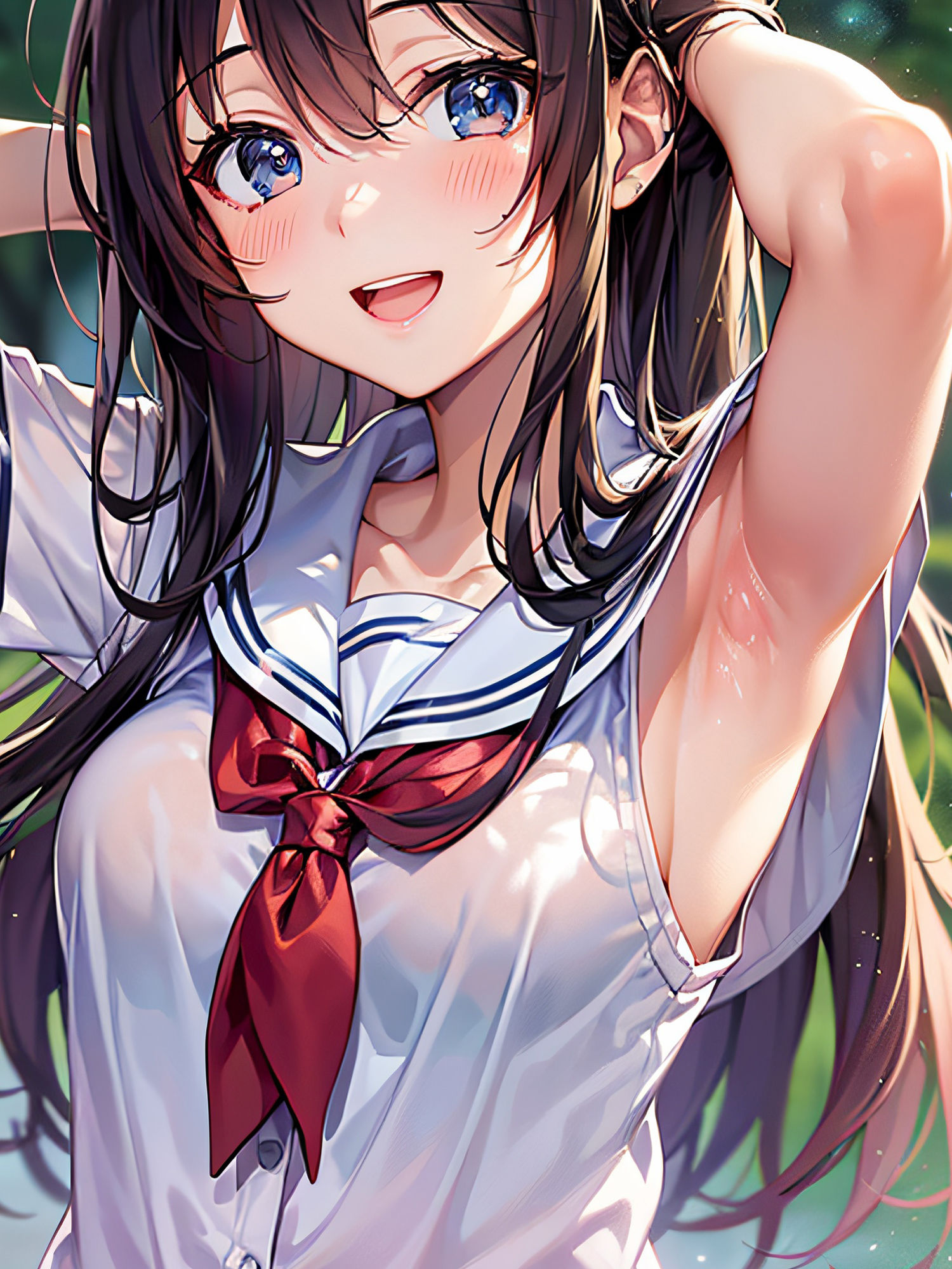 見せたがりの制服JKの腋見せ画像集 サンプル9ページ目