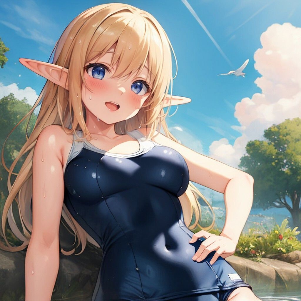 スク水風エルフさん サンプル1ページ目