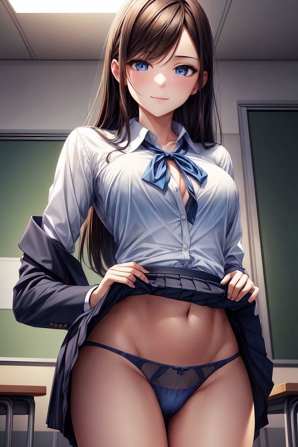 制服美少女スカートたくし上げ サンプル2ページ目