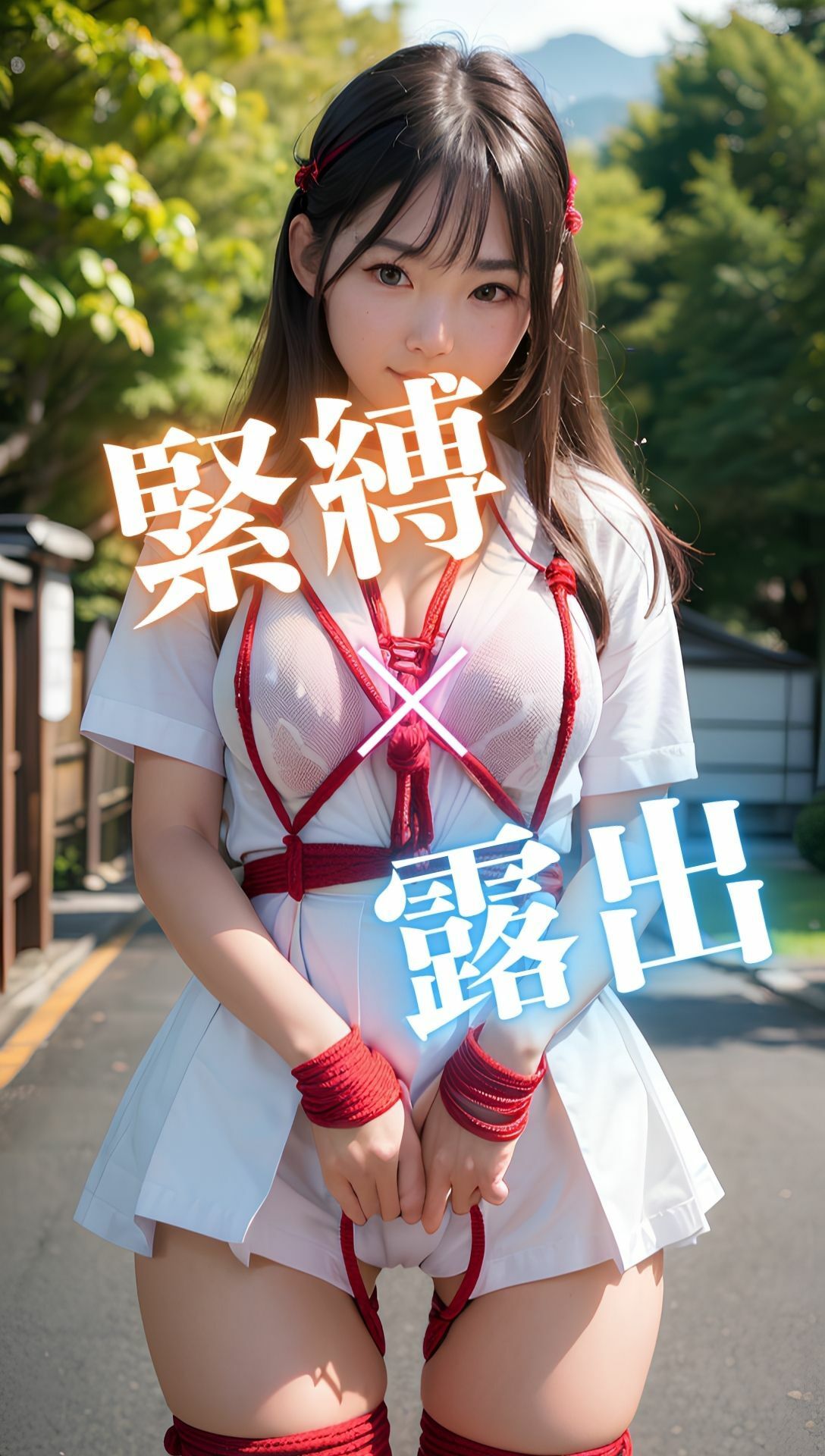 緊縛女子校生×野外露出 縛られた姿を見て欲しくてvol2 サンプル2ページ目