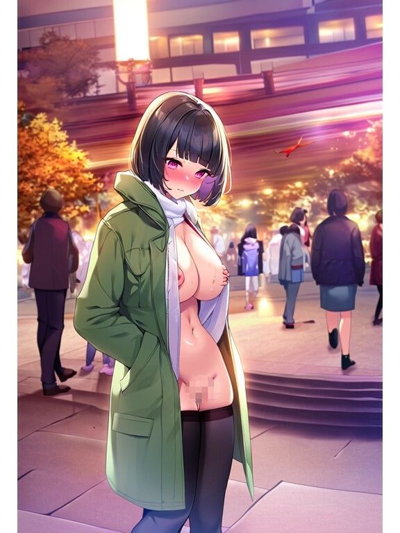 【巨乳童顔母NTR・ai生成】天然童顔ママが野外露出にハマって寝取り寝取られイかされまくる話 サンプル6ページ目
