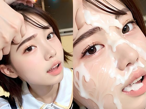 美少女アイドルにひたすら顔射 サンプル1ページ目