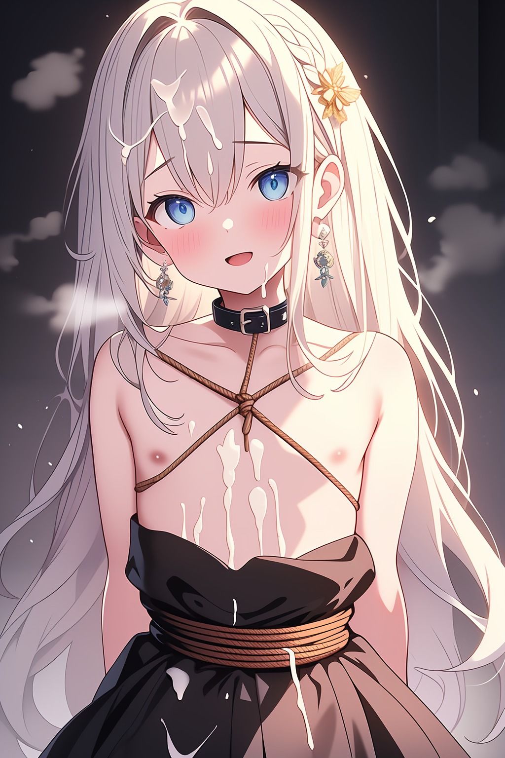 フェラ顔したり、ぶっかけられたりする裸ハイヒールの女の子と喘ぐ男の娘です サンプル9ページ目