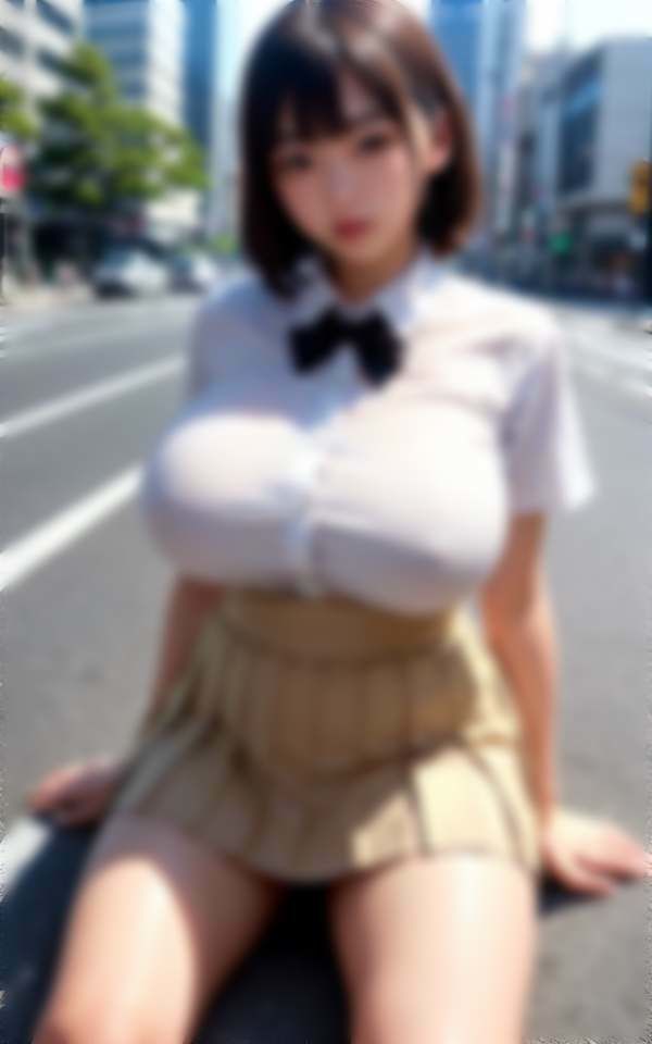 ノーブラ爆乳ぽっちゃり美女と街中デート サンプル2ページ目