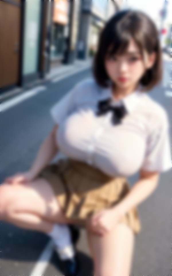 ノーブラ爆乳ぽっちゃり美女と街中デート サンプル3ページ目