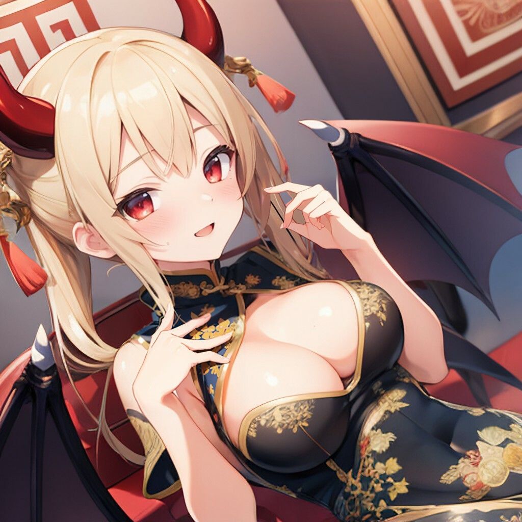 チャイナドレス風悪魔っ娘さん サンプル2ページ目