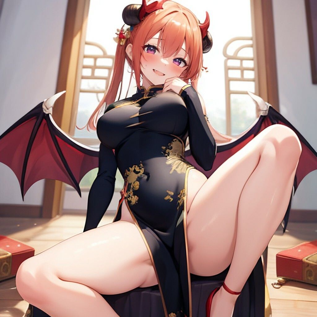 チャイナドレス風悪魔っ娘さん サンプル4ページ目