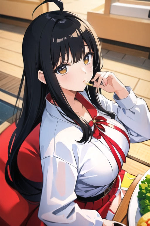 虹かけ誌 ガールズ＆パンツァー イラスト集3 五十鈴華 食事中 サンプル5ページ目