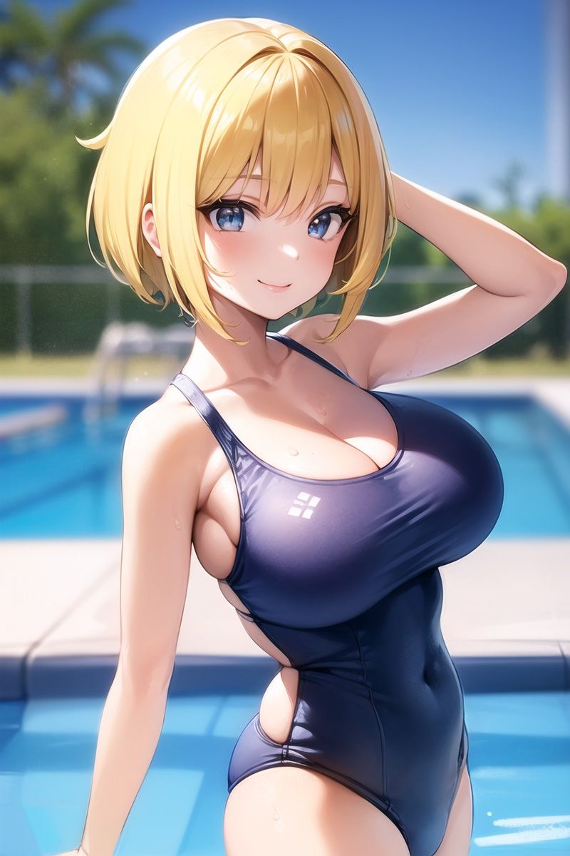 巨乳しかいない水泳部 〜スク水からはみ出そうなおっぱい〜 サンプル4ページ目