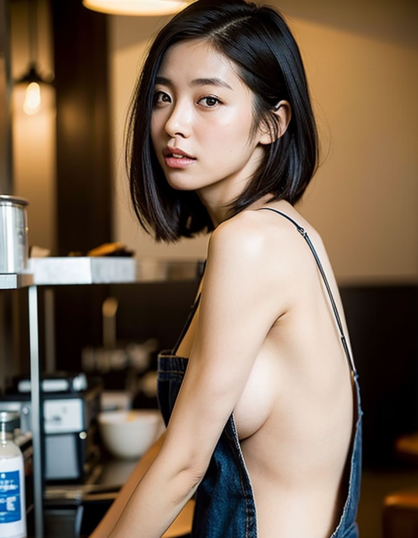 行きつけのお店のセクシーなエプロンのウェイトレスが近所の奥さんだった サンプル6ページ目