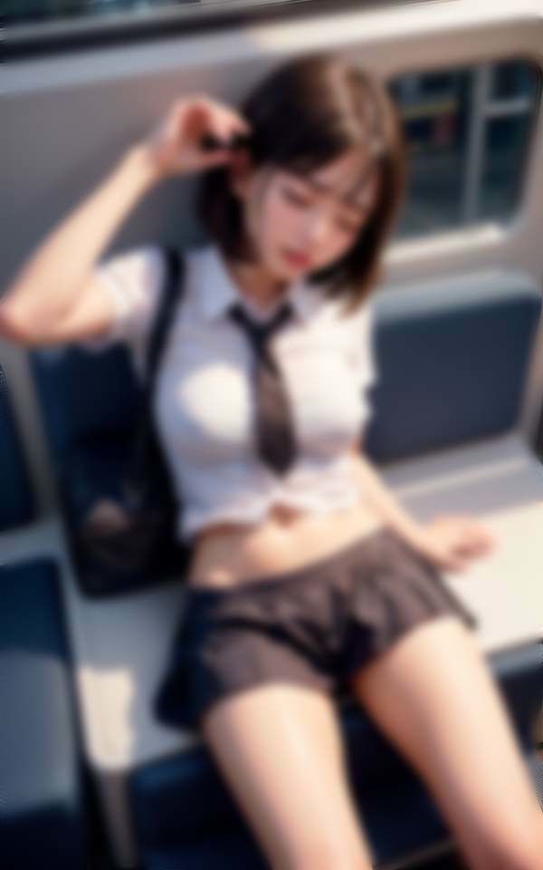 電車で寝ちゃった無防備なあの子を...？ サンプル3ページ目