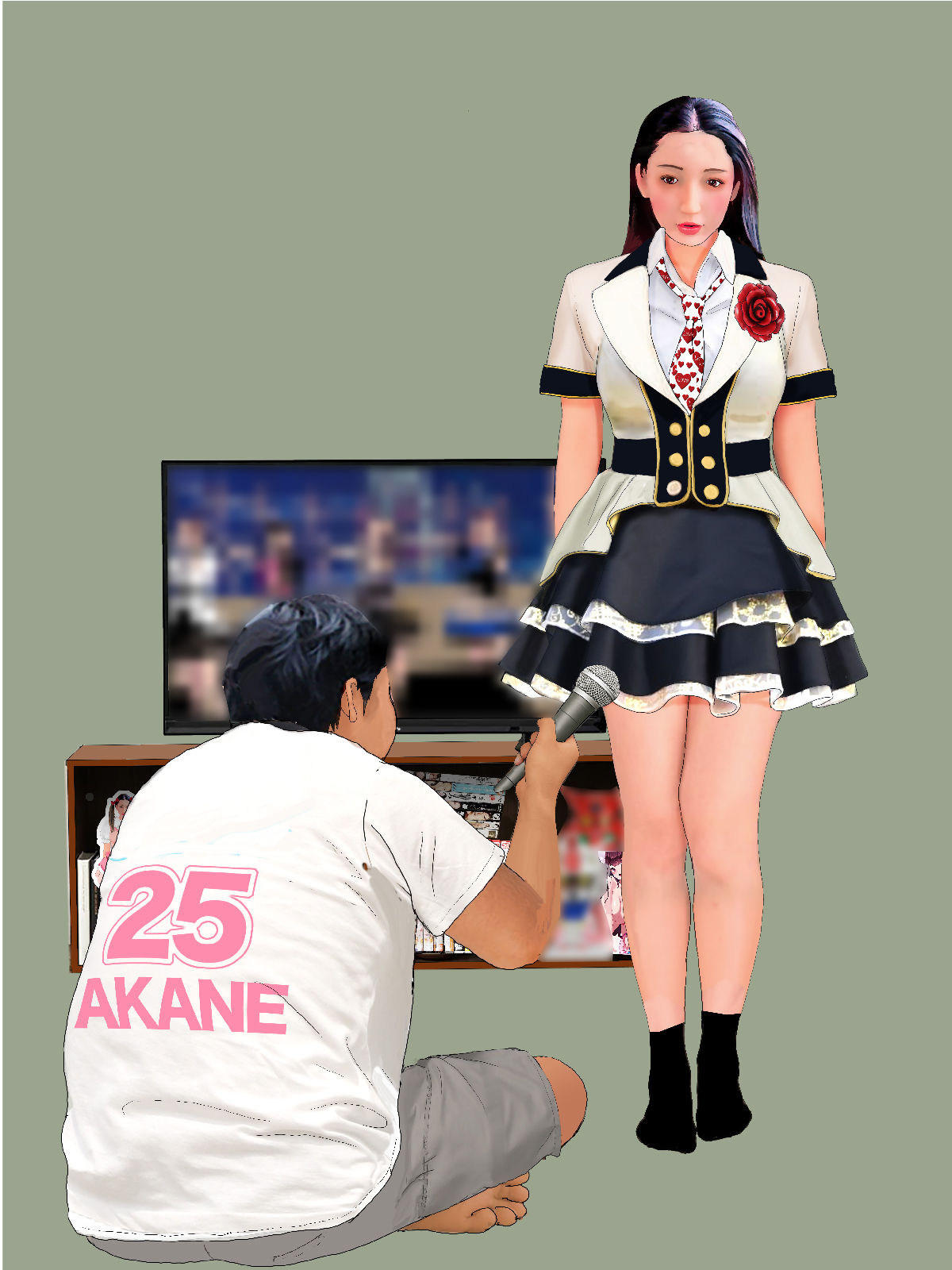下着図鑑風着せ替え絵本『ちはる28歳』5隣のオタクの言いなり編コスプレ潮吹き サンプル4ページ目