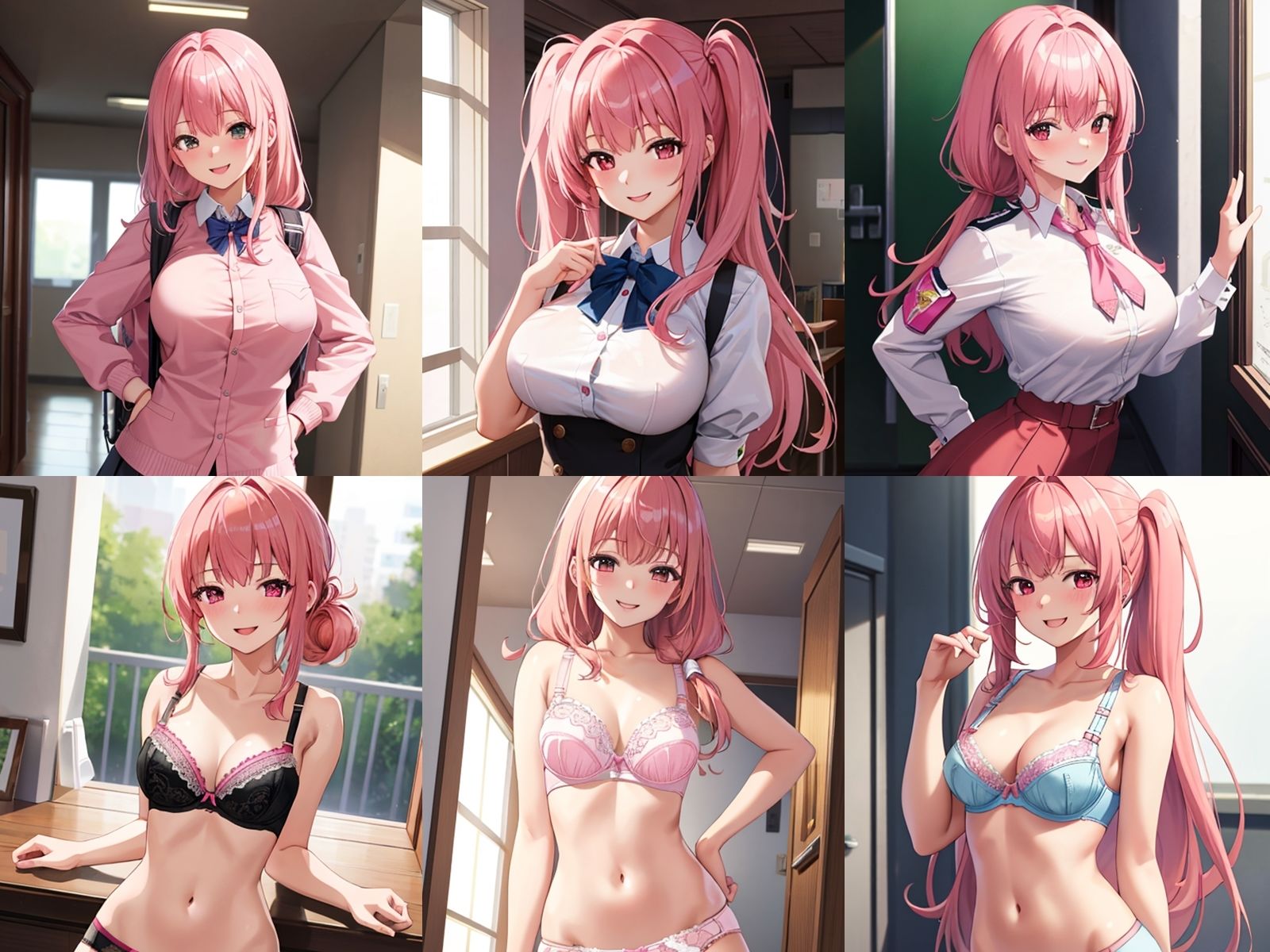 明るいピンク髪JKが中出しセックスで孕みボテ腹になるまで サンプル1ページ目