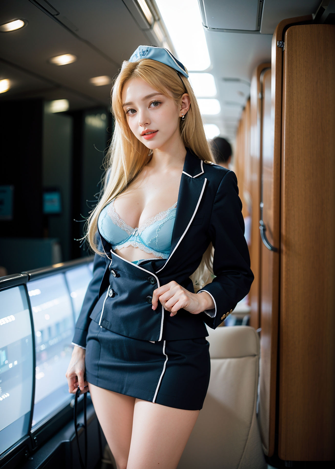 パンツ見せてくれる金髪の妖精CA 276人！ 夢のフェチAIグラビア写真集 サンプル10ページ目