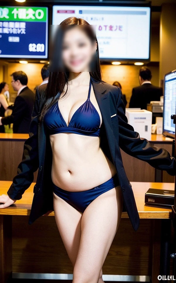 熟女CA まさかの空港で極小ビキニ撮影会 サンプル2ページ目