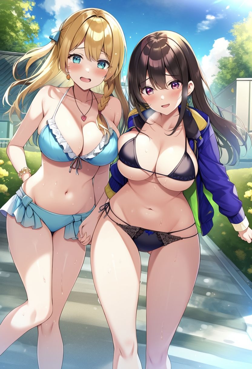 百合の美女たちがいちゃいちゃしてる日常イラスト集200枚（舐め合い・デート・制服・クリスマス） サンプル2ページ目