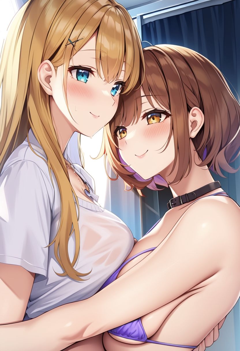 百合の美女たちがいちゃいちゃしてる日常イラスト集200枚（舐め合い・デート・制服・クリスマス） サンプル6ページ目