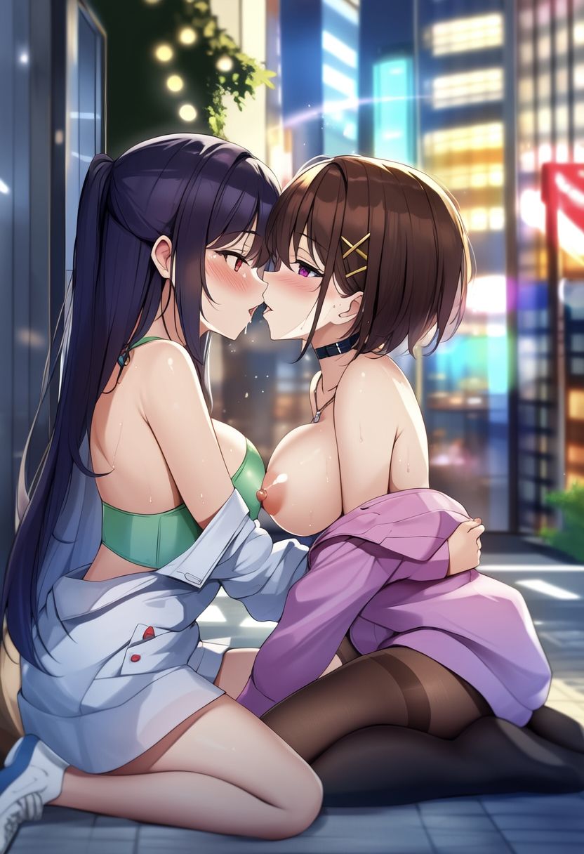 百合の美女たちがいちゃいちゃしてる日常イラスト集200枚（舐め合い・デート・制服・クリスマス） サンプル9ページ目