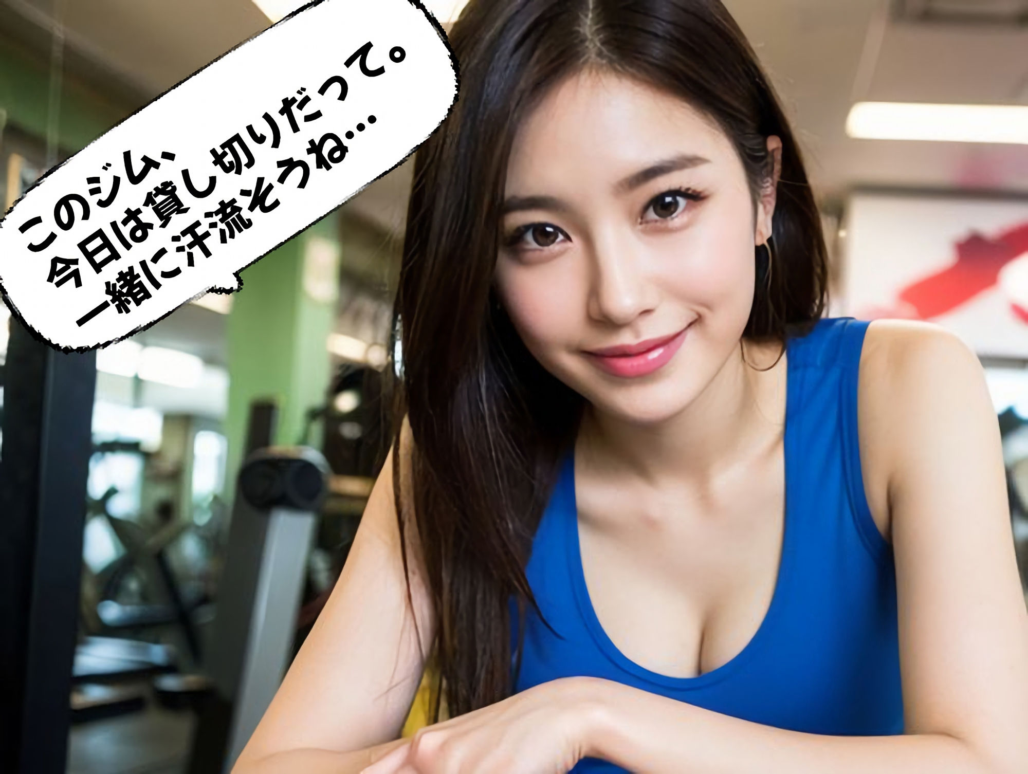 【高画質】「身体のラインが出るからちょっと恥ずかしいな…」キュートな誘惑、タンクトップが引き立てる魅力的な体〜かわいくてセクシーなAI写真集vol.22（全298ページ） サンプル5ページ目