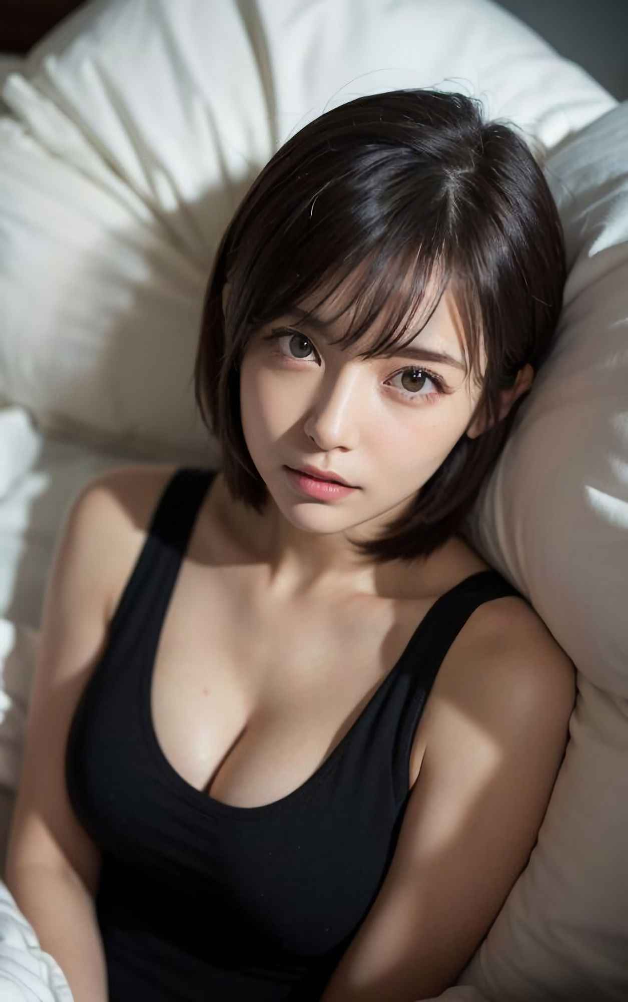 【高画質】「身体のラインが出るからちょっと恥ずかしいな…」キュートな誘惑、タンクトップが引き立てる魅力的な体〜かわいくてセクシーなAI写真集vol.22（全298ページ） サンプル7ページ目