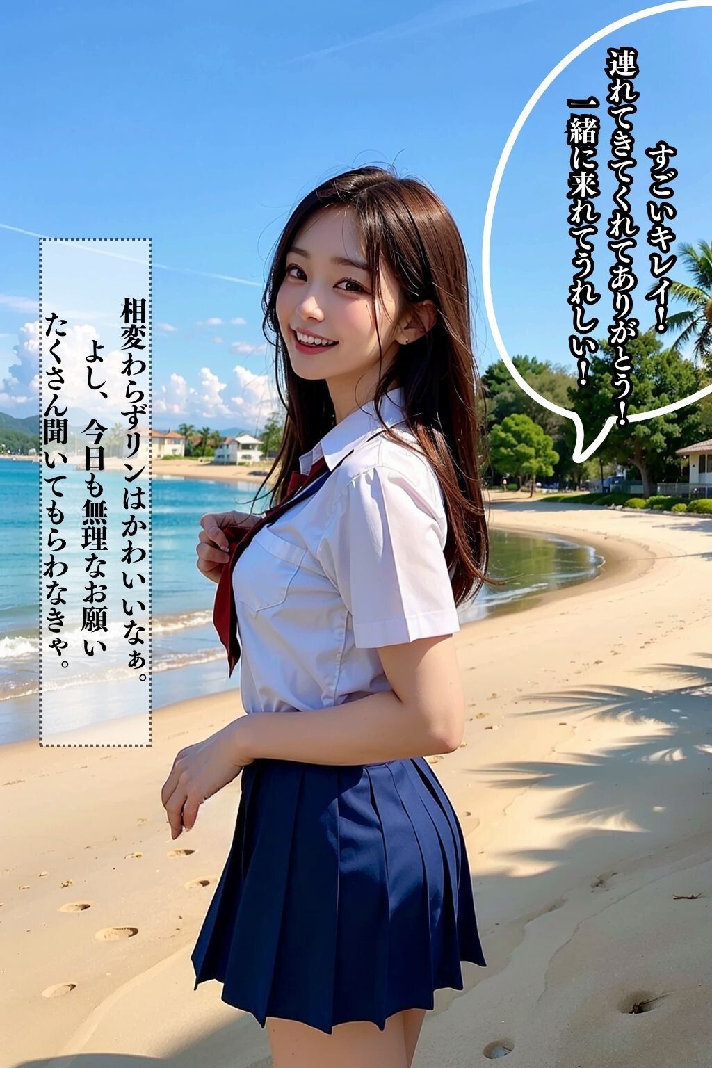 女子校生の彼女と秘密のデート ビーチサイド編 サンプル2ページ目