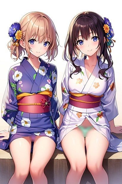 浴衣で座ってパンチラ サンプル4ページ目