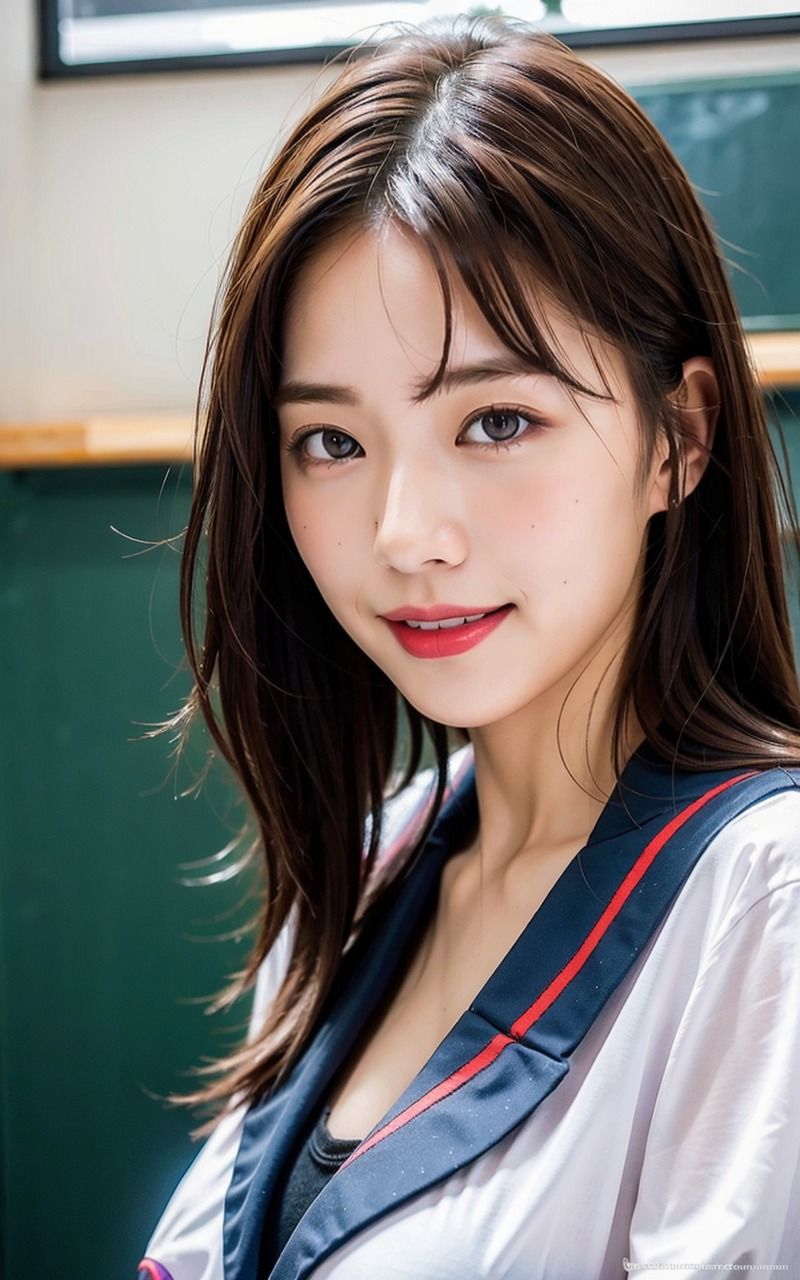 AI美女JK風グラビアモデル写真集 乱れる制服 巨乳 爆乳 谷間 エロ制服 JKコスプレ 1巻 サンプル3ページ目
