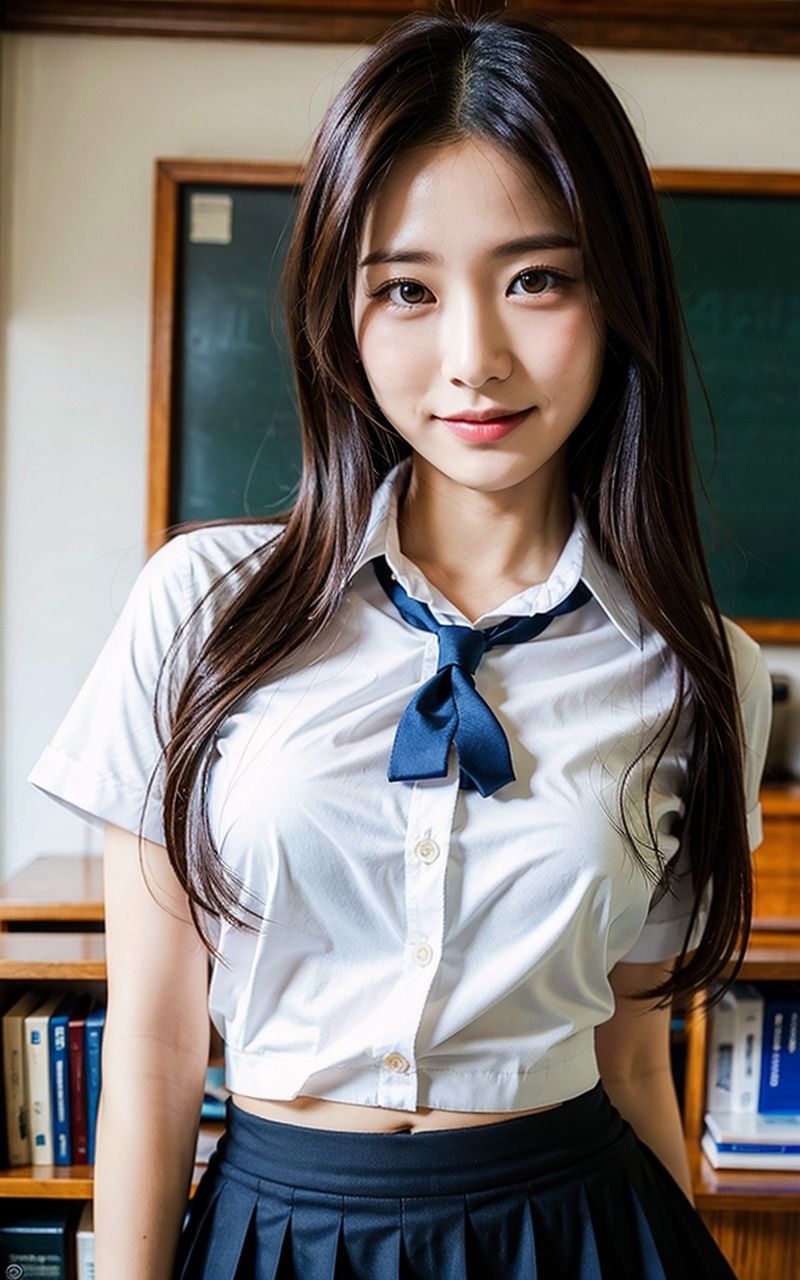 AI美女JK風グラビアモデル写真集 乱れる制服 巨乳 爆乳 谷間 エロ制服 JKコスプレ 1巻 サンプル10ページ目