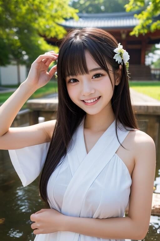 AI生成美女写真集 vol1 神社美女 サンプル2ページ目