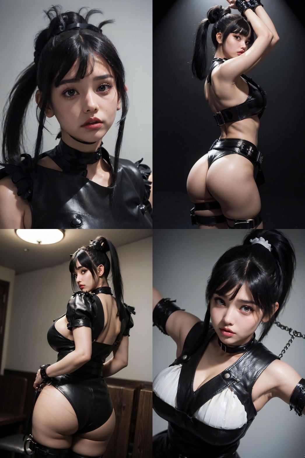 ボンデージ写真館 黒髪ポニテ編 サンプル1ページ目