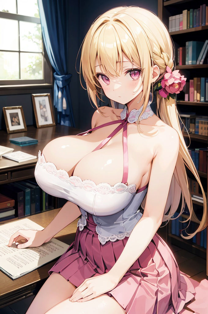 巨乳美女【妄想イラスト美女図鑑vol.22】 サンプル1ページ目