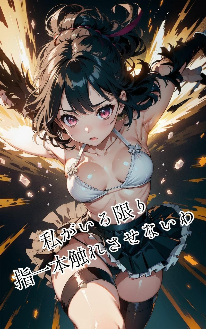 半裸で戦う魔法少女の彼女、守られる僕。 サンプル2ページ目