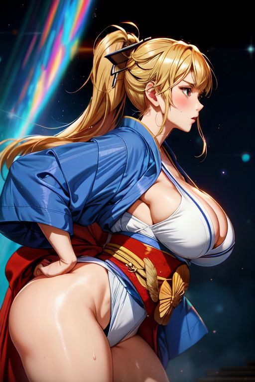 爆乳AI脱ぎかけ着物1 サンプル3ページ目