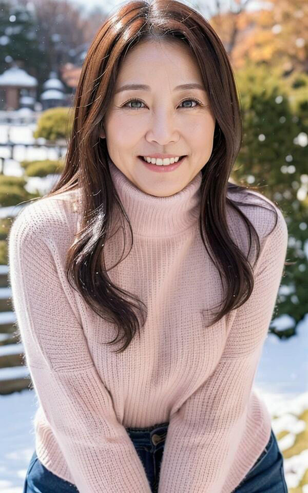 【野外露出】ニットおばさん乳首ビンビン サンプル1ページ目