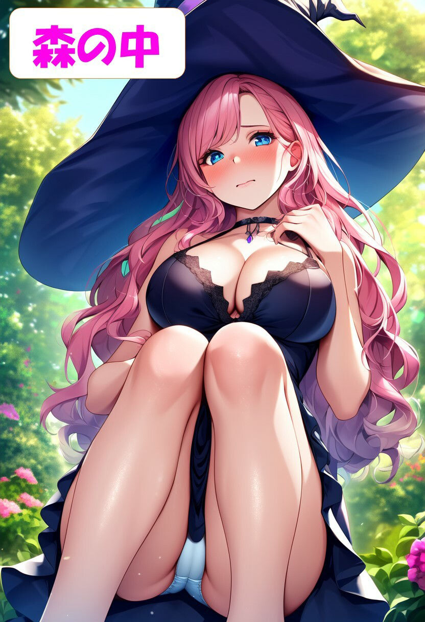 【セックスイラスト集】巨乳魔女‐ピンク髪の美女ウィッチに中出し！〈200枚〉 サンプル1ページ目
