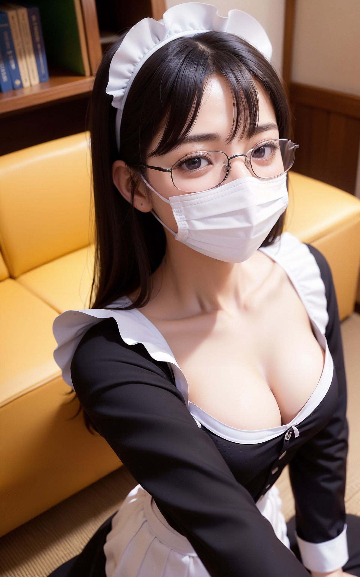 裏垢自撮り大公開！清楚系巨乳メガネちゃんの黒歴史発見！？ AI生成ヌードグラビアCG集 サンプル3ページ目