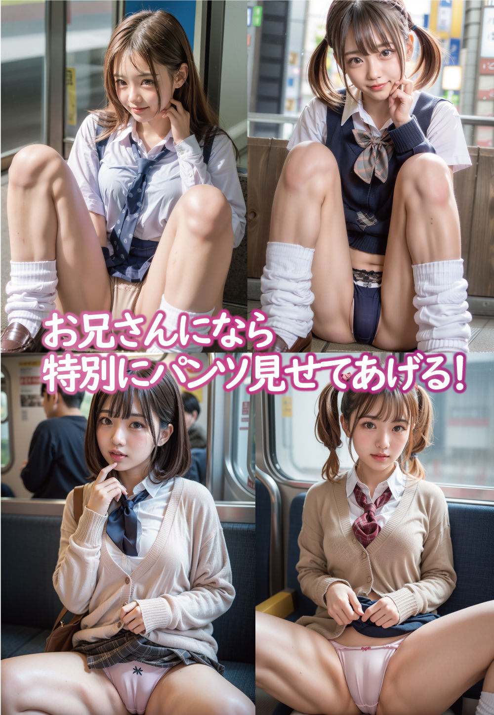 【高画質】えっちな生パンツシリーズ 2見せたがりJKちゃん サンプル4ページ目