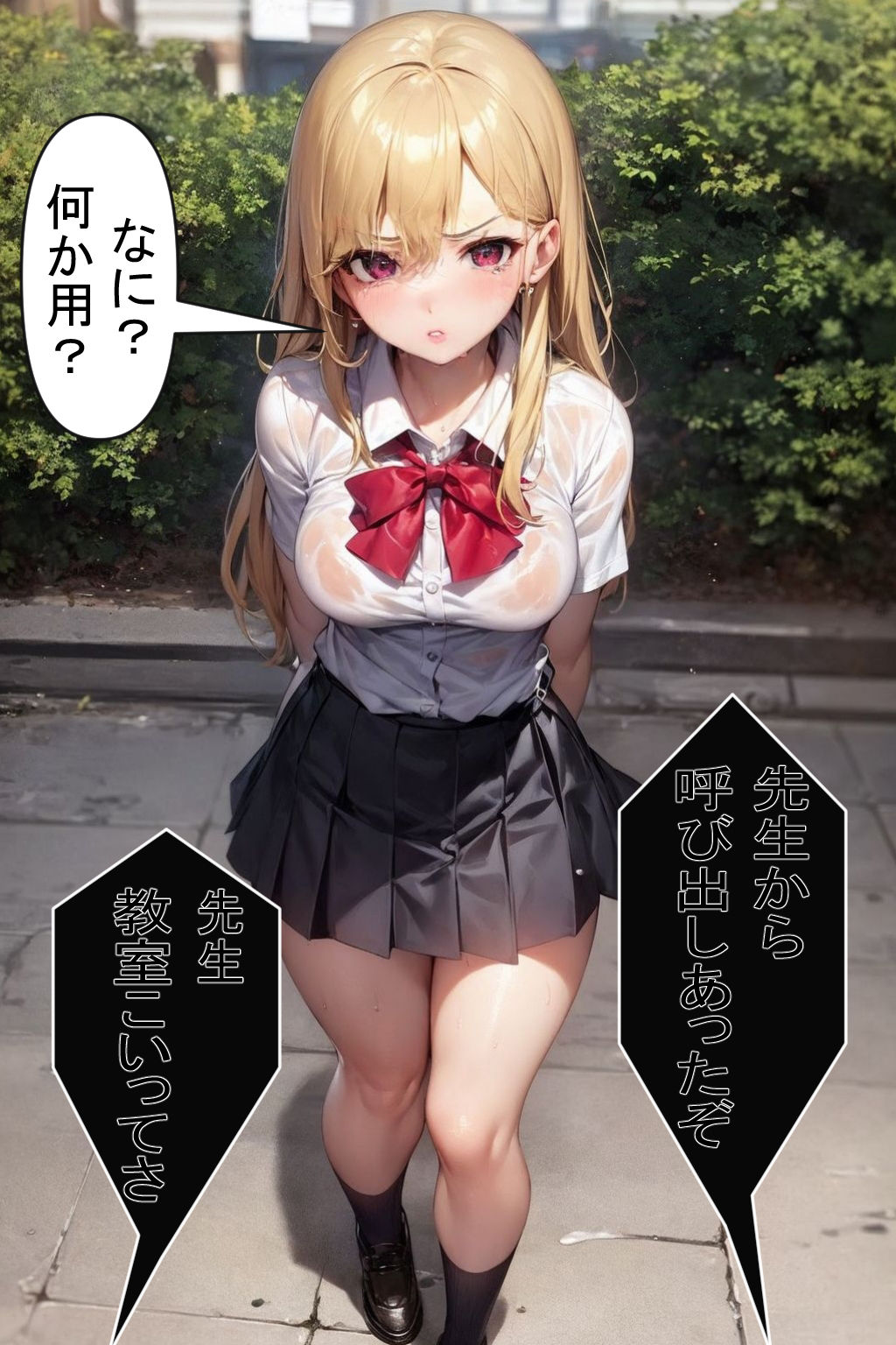 【セリフ付き】生意気なギャルをわからせる サンプル1ページ目