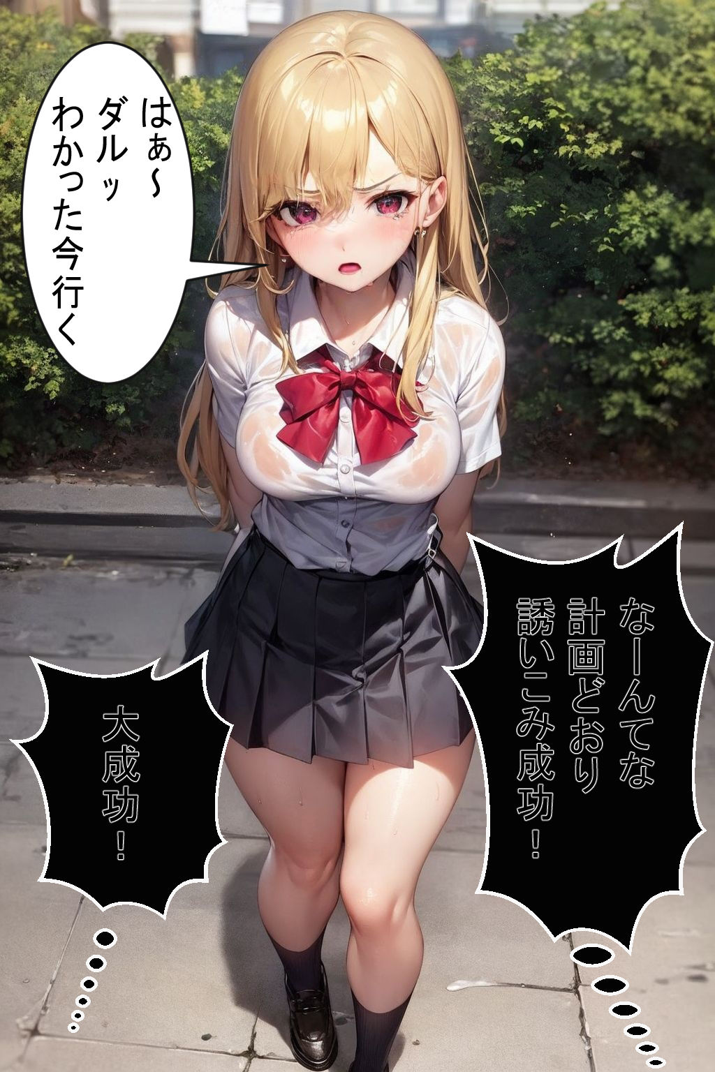 【セリフ付き】生意気なギャルをわからせる サンプル2ページ目