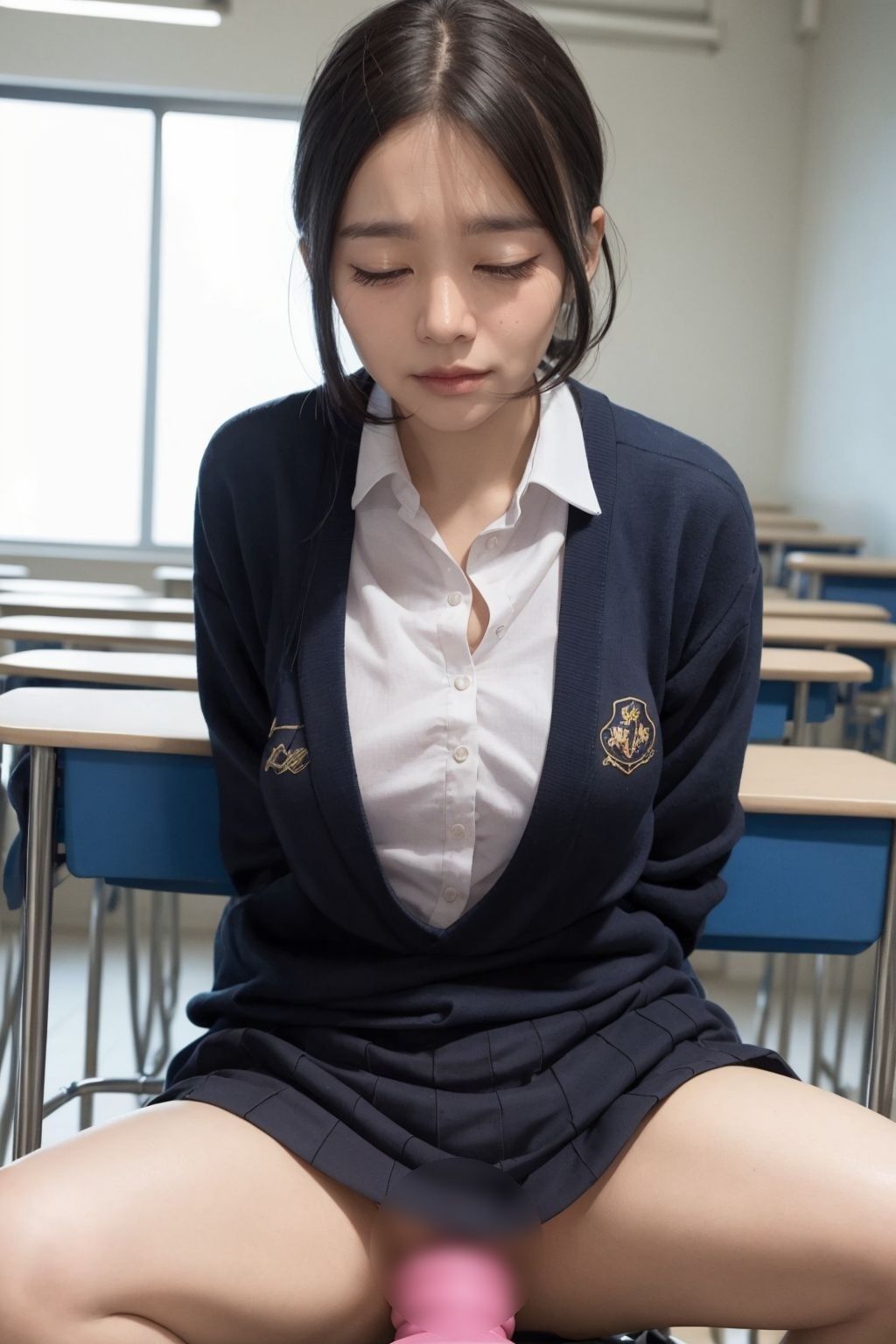 オナニー女子校生！放課後の教室で一人エッチ。極太ディルドでイクっ！ サンプル6ページ目