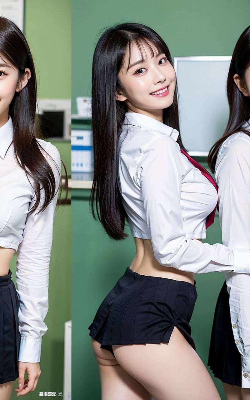 AI美女JK風グラビア女尻桃尻写真集 2巻 JKお尻100％ 揺れる丸いお尻 たなびくミニスカート 白いパンティ サンプル4ページ目