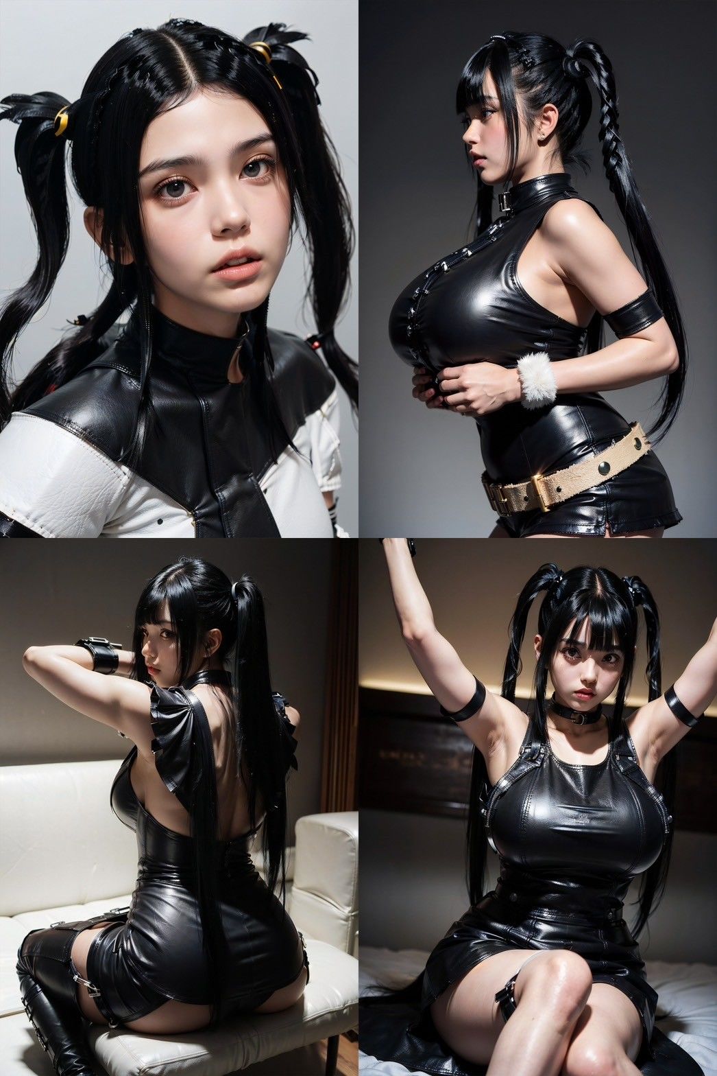 ボンデージ写真館 黒髪ツインテ編 サンプル1ページ目