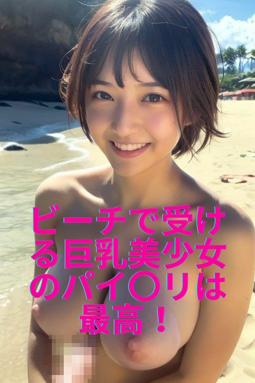 巨乳美少女がビーチでクパァ サンプル3ページ目