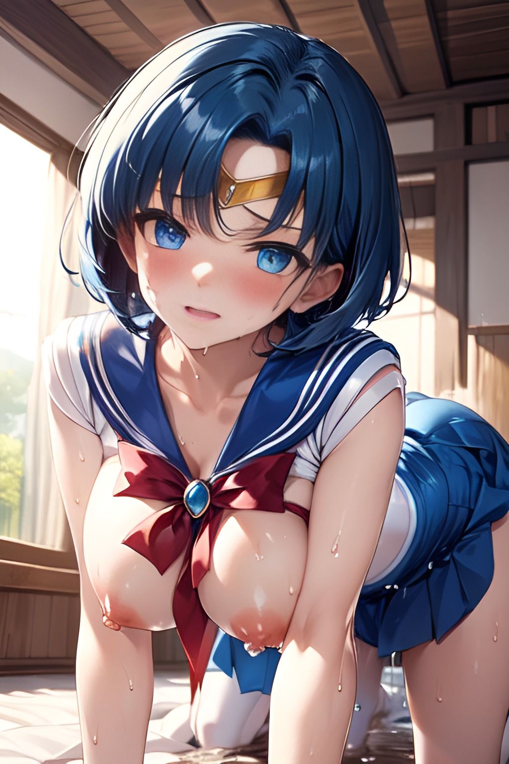 精子をかぶって反省するセーラーマーキュリー サンプル5ページ目