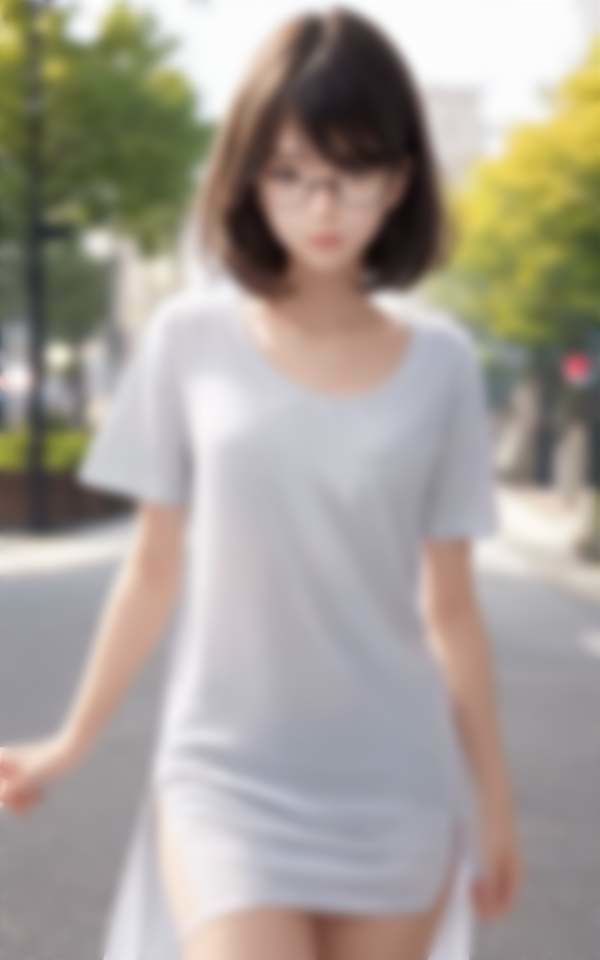 ドールが現実に！やりたい放題 貧乳ノーブラ街中で透ける乳首ポチッ サンプル1ページ目