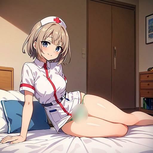 ナースの座りパンチラ サンプル2ページ目
